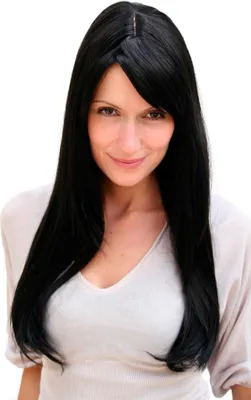 Produktbild von WIG ME UP Lange Perücke, schwarz, glatt, Scheitel 3115-2