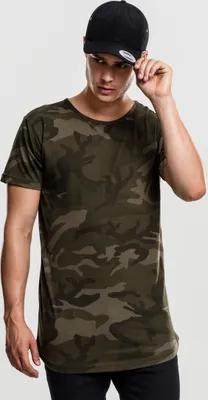 Produktbild von Urban Classics T-Shirt Camo Shaped Long Tee Olive Camouflage-S