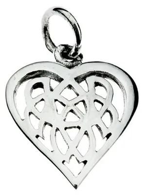 Produktbild von Silberanhänger Keltisches Herz Schmuck 925er Silber - Liebe - 21x14mm