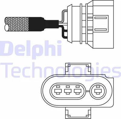 Produktbild von DELPHI Lambdasonde für VW Transporter IV Bus (70B, 70C, 7DB, 7DK, 70J, 70K, 7DC, 7DJ) Beheizt 1350mm ES10987-12B1