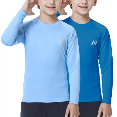 Produktbild von MEETWEE Kinder Jungen UV Shirt Langarm Schwimmshirt Badeshirt Lange SPF 50+ Sonn