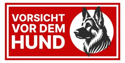 Produktbild von Warnung vor dem Hund Hinweisschild 30x15 cm wetterfest Hundeschild für Außenbereich mit Klebepads