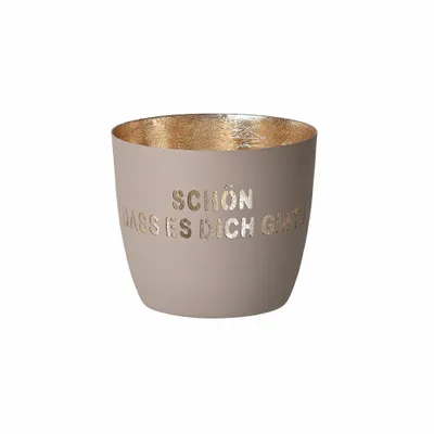 Immagine prodotto di Gift Company Windlicht Madras Schön dass es Dich gibt M, Teelichthalter, Kerzenhalter, Eisen, Sandstone, Gold, 8.5 cm, 1030904029