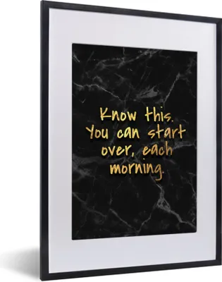 Produktbild von MuchoWow® Gerahmtes Poster Zitate - Motivation - Gold - Marmor 30x40 cm - Poster mit Schwarzem Bilderrahmen Wandposter Rahmen Foto Bilder - Wandposter Schlafzimmer