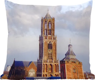 Produktbild von MuchoWow® Zierkissen Sofakissen Wohnzimmer Dekokissen 50x50 cm Domturm - Niederlande - Utrecht - Komfort - Sofakissen
