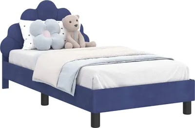 Immagine prodotto di vidaXL Struttura letto per bambini con testata blu polizia 80 x 160 cm in velluto