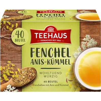 Zdjęcie produktu dla Teehaus koper włoski anyż kminek pikantna mieszanka ziołowa 40 torebek 80g