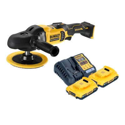 Produktbild von DeWalt DCM 849 D2 Akku Exzenter Poliermaschine 18 V 180 mm Brushless + 2x Akku 2,0 Ah + Ladegerät