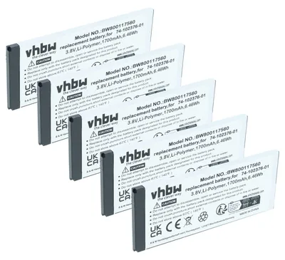 Produktbild von vhbw 5x Akku kompatibel mit Cisco 8821, 8800 schnurlos Festnetz Telefon (1700 mAh, 3,8 V, Li-Polymer)
