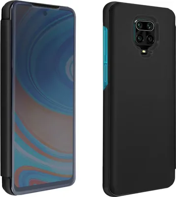 Image de Avizar, étui rabattable pour Xiaomi Redmi Note 9S / Note 9 Pro / Note 9 Pro Max, couleur noire