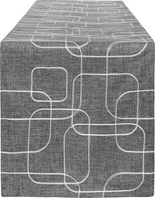 Produktbild von Tafelloper Europäisch Grau 32 x 275 cm - Doppellag Handgemacht Baumwolle und Leinen Rechteckig