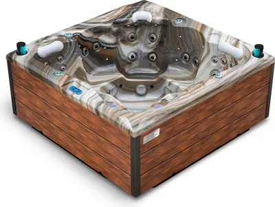 Produktbild von HAF Acryl Whirlpool Montreal "Tuscan Sun" | 216x216x92cm für 5 Personen | Ohne Winterabdeckung | Outdoor Whirlpool mit LED & Massagefunktion