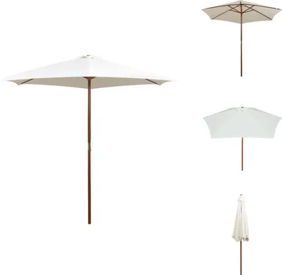 Produktbild von vidaXL Sonnenschirm 270×270 cm Holzstange Cremeweiß -  Sonnenschirme & Sonnenschutze