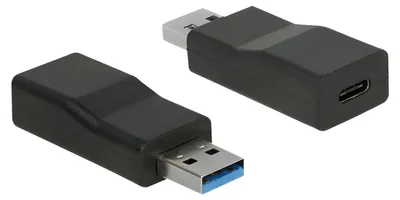 Produktbild von Delock - USB-Adapter - USB Typ A (M) zu 24 pin USB-C (W) - USB 3.1 Gen 2 - 1 A - aktiv - Schwarz