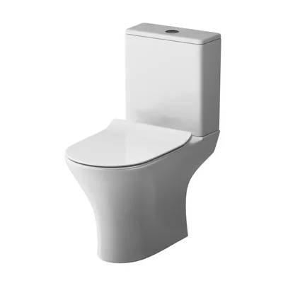 A white toilet on a white background.