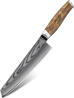 Obrázek produktu pro Damaškový kuchyňský nůž ZE-37559 - Kiritsuke/Hnědá KP37559