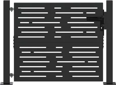Image de vidaXL Portail de jardin noir 110 x 105 cm Acier thermolaqué
