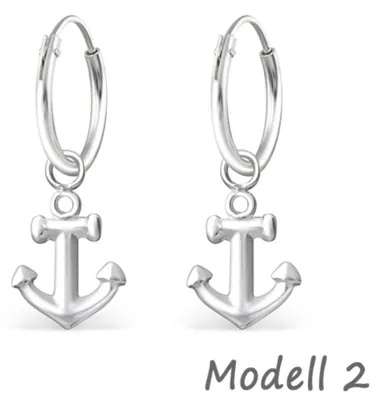 Produktbild von Anker Ohrschmuck: Silber Ohrstecker oder Creolen Ohrringe Modell 2