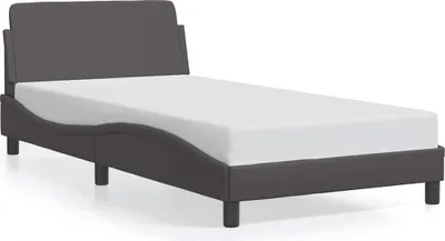 Image de vidaXL Cadre de lit "Dover" Gris 100x200 cm Similicuir