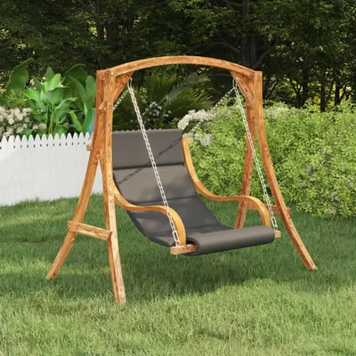 Produktbild von The Living Store Hängeliege mit Kissen Massiv Bugholz mit Teak-Finish