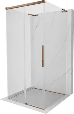 Zdjęcie produktu dla Mexen Rox-3S L kabina prysznicowa 3-ścienna rozsuwana 100 x 100 cm, transparent, różowe złoto - 8C2L-100-100-60-00-3S