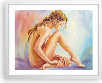 Produktbild von Gerahmtes Poster - Weißer Rahmen - Frau Nacktheit Abgesehen von - 50x40 cm - Wand Bild - Wanddeko - Wandbilder - Wandposter - Bilderrahmen - Bilder - Kunstdruck - Wandbild - P2WAA50x40-4174