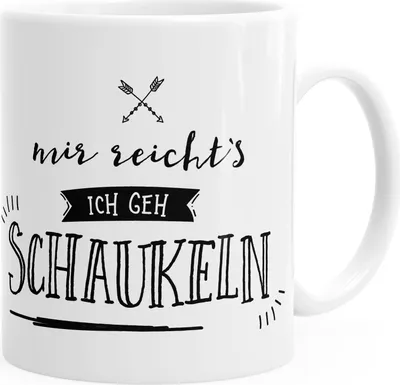 Produktbild von Kaffee-Tasse Mir reichts ich geh schaukeln einfarbig MoonWorks® weiß unisize