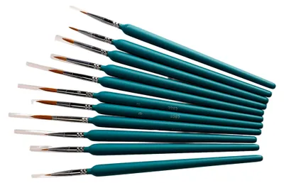 Produktbild von 11-teiliges Set Miniaturpinsel - Feine Nylonbürsten für Acryl, Aquarell, Nagelkunst und Handwerk