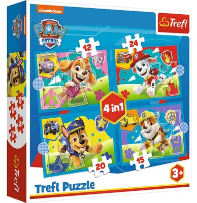 Zdjęcie produktu dla Zestaw puzzli 4 w 1 Psi Patrol dla dzieci