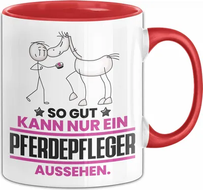 Produktbild von Pferdepfleger Geschenk Tasse So Gut Kann Nur Ein Pferdepfleger Aussehen Geschenkidee Kaffee-Becher (Rot)