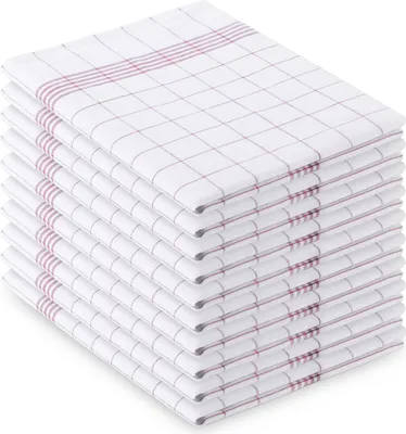 Produktbild von Vaily Geschirrtücher Rot-Kariert 10er Pack - 70 x 45 cm aus 100% Baumwolle