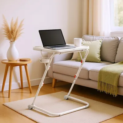 Immagine prodotto di Tavolino per laptop pieghevole - Regolabile - Beige - Vassoio colazione e tavolino da letto