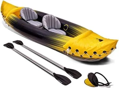 Produktbild von Famanu aufblasbares Boot - Komplettset für Freizeit und Urlaub - Gelb