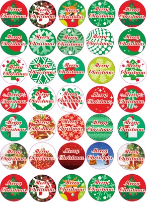 Produktbild von Merry Christmas - Aufkleber rund 30x30mm  für Weihnachten 35 Stück - bunt Vintage - Labels - Stickers- Weihnachtskalender - Weihnachten - Advent - rund - zum Aufkleben für Geschenke oder Karten