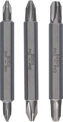 Produktbild von Doppelklingenbit-Set, 3-teilig, PH1, PH1, PH2, PH2, PH3, PH3, 60 mm