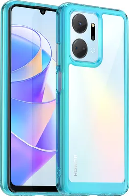 Produktbild von Honor X7A Hülle, Klar Rückseite Stoßfeste TPU Silikon Bumper Schutzhülle für Honor X7A Hellblau