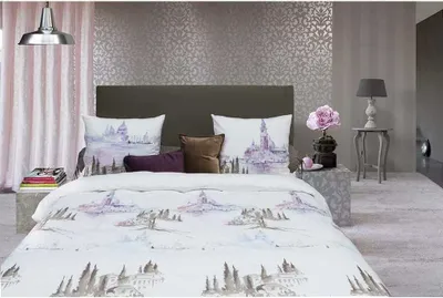 Produktbild von Bettwäsche Satin Francis 100% Baumwolle Lila Blumen Reißverschluss Heckett & Lane Bettbezug Kissenbezug Bettgarnitur glänzend edel waschbar n