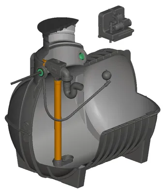 Produktbild von Regenwasser Zisterne 4000 Liter AQUA-RONDO mit Haus-Set