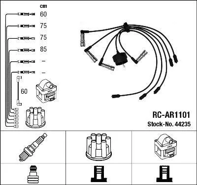 Immagine prodotto di Set di cavi di accensione a 5 fili, nero, NGK – Competenze aftermarket per ALFA ROMEO 75