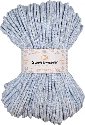 Obrázek produktu pro Pletená bavlněná šňůra 5 mm, smíšená barva melanž, 100 m, šňůra na macramé, šňůra na macramé, pletená šňůra, háčkovaná šňůra