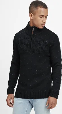 Produktbild von INDICODE IDOslo Herren Strickpullover Troyer Grobstrick Pullover mit Stehkragen