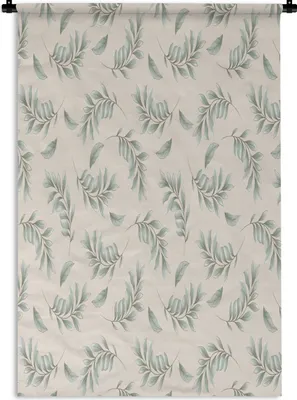 Produktbild von MuchoWow® Wandteppich Wandbehang Vintage - Blatt - Pastell 60x90 cm Tapisserie Dekoration Wandtuch - Foto-Teppich - Abwaschbar