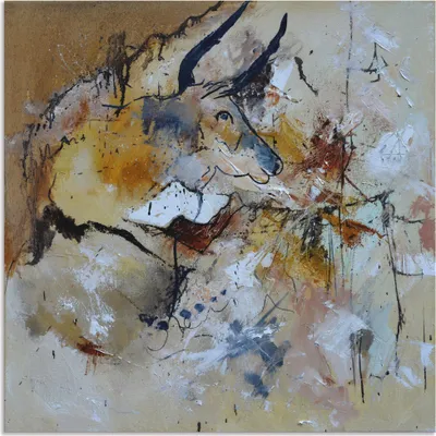 Produktbild von ARTland Wandbild Alu für Innen & Outdoor Abstrakt Stier Größe: 40x40 cm