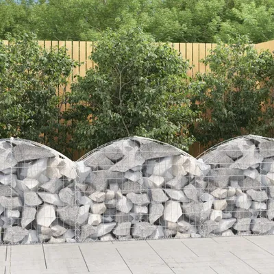 Produktbild von Maison Exclusive - Gabione mit Hochbogen 100x30x60/80 cm Verzinktes Eisen