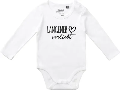 Produktbild von Huuraa Baby Body Langeneß verliebt 68 White  Baumwolle Fairtrade Langarmbody Geschenkidee