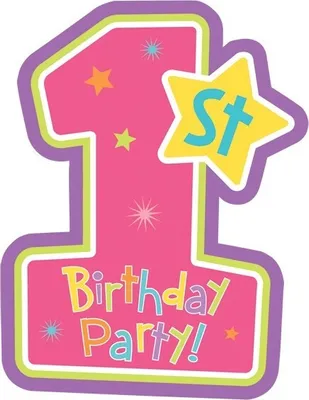Produktbild von 8 Einladungskarten 1. Geburtstag Mädchen