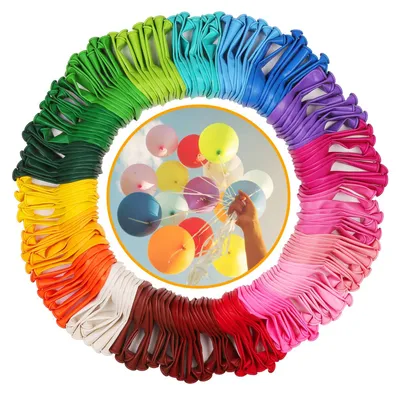 Productafbeelding van Ballonnen - Set van 200 - Kleurrijk - In 20 kleuren - Latexballonnen voor verjaardag - Heliumballonnen