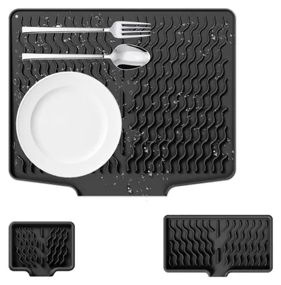 Image de Ensemble de 3 tapis de séchage en silicone pour cuisine