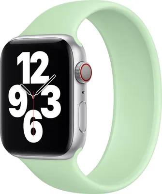 Immagine prodotto di Cinturino in silicone Solo Loop per Apple Watch Series 1 - 9 / SE (38/40/41 mm) | Series 10 / 11 (42 mm) - Taglia 8 - Pistacchio