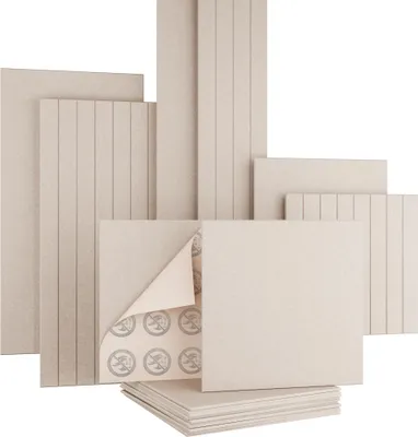 Produktbild von AKUSTIKO Akustikpaneele Selbstklebend 60x60cm - 20 Stück Taupe Akustik Wandpaneele Brandschutzklasse B-s1-d0 Panels Filz 9mm Hexim Decken- & Wandverkleidung Deckenpaneel System (7.2m²)